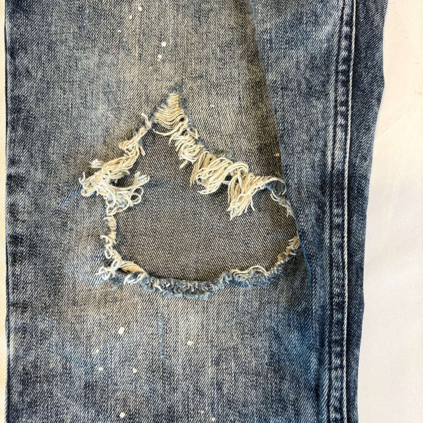Pacsun Skinny Distressed Jeans Men 30x30 Blue Ripped Knees Faded Wash Denim
