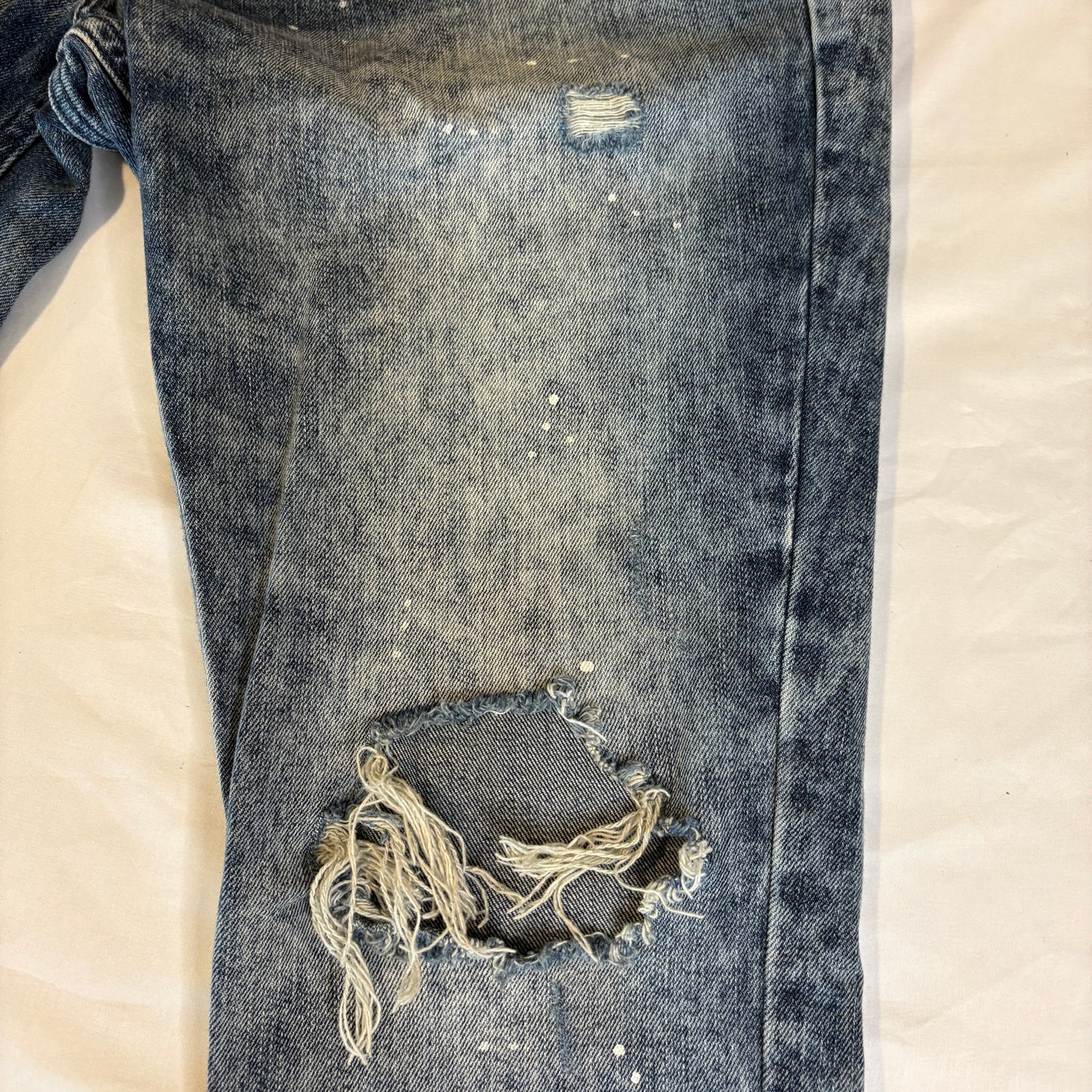 Pacsun Skinny Distressed Jeans Men 30x30 Blue Ripped Knees Faded Wash Denim
