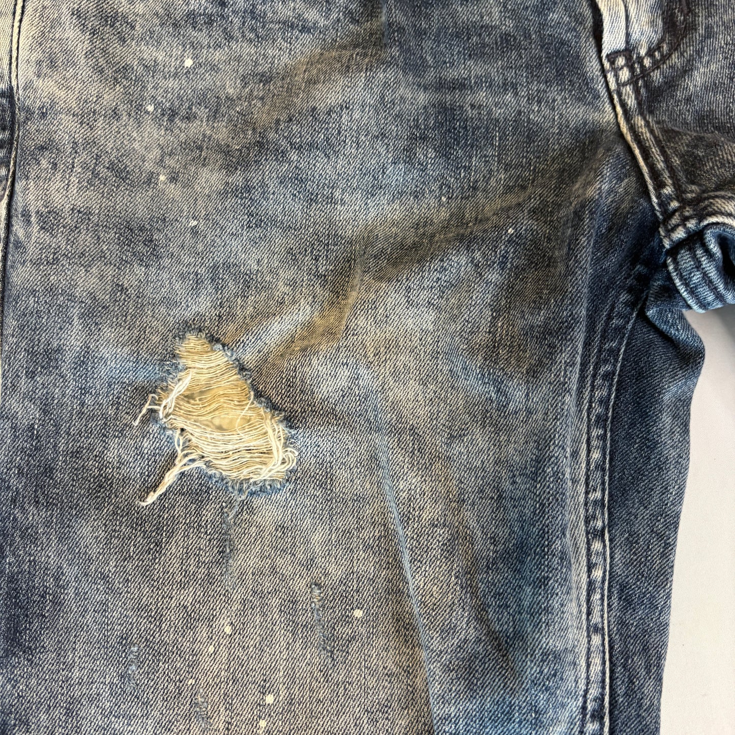 Pacsun Skinny Distressed Jeans Men 30x30 Blue Ripped Knees Faded Wash Denim