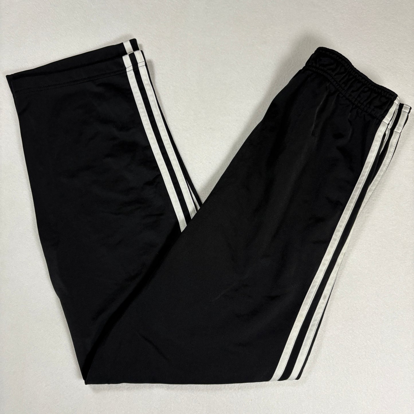 Adidas Womens Track Pants Small Black White 3 Stripe Athletic Joggers