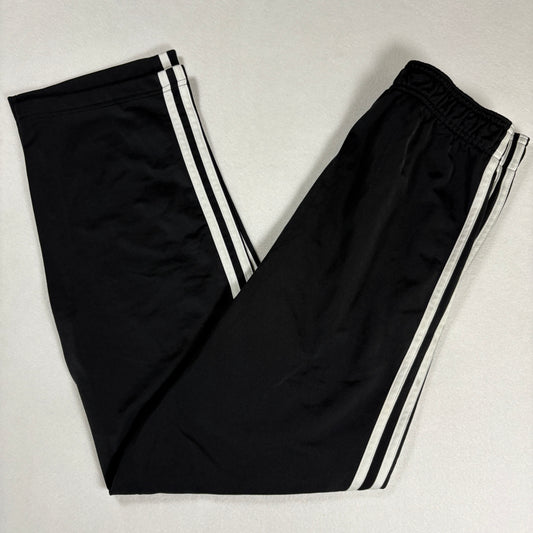 Adidas Womens Track Pants Small Black White 3 Stripe Athletic Joggers