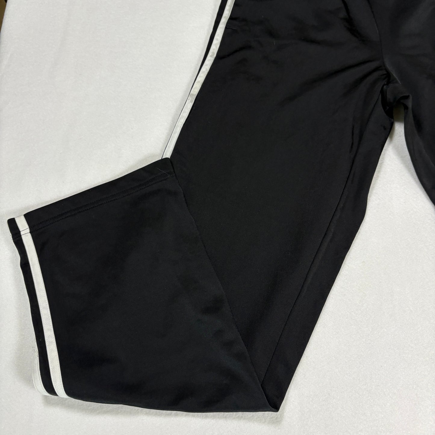 Adidas Womens Track Pants Small Black White 3 Stripe Athletic Joggers