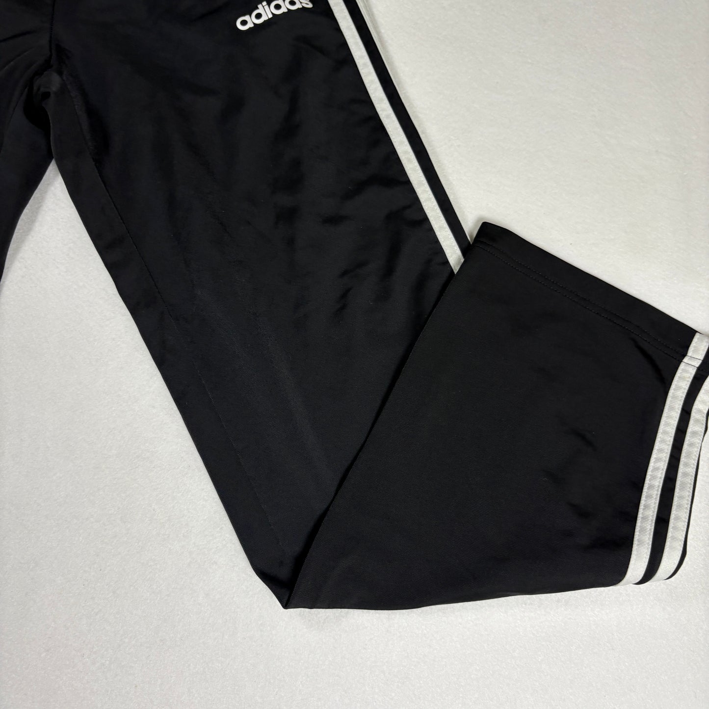 Adidas Womens Track Pants Small Black White 3 Stripe Athletic Joggers