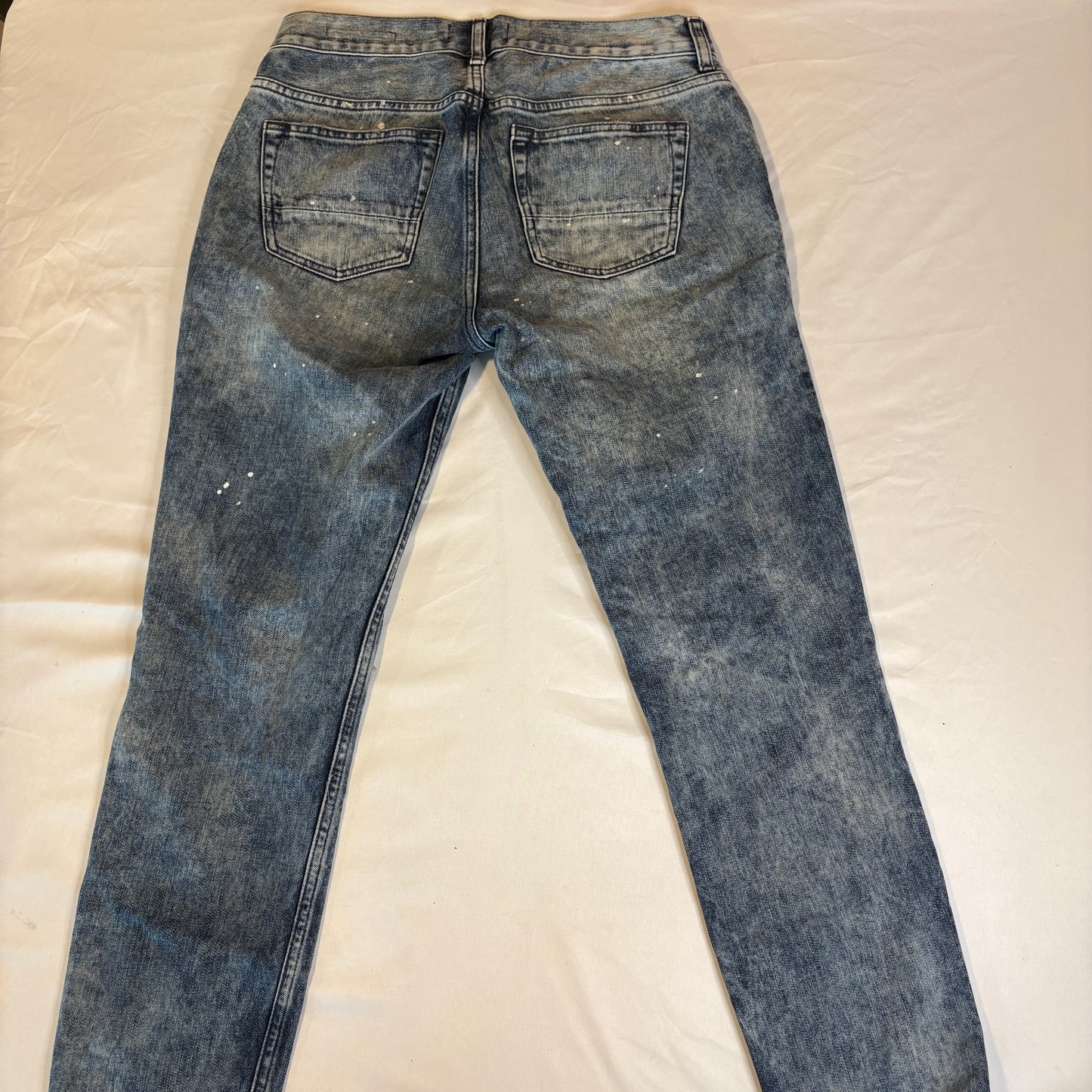 Pacsun Skinny Distressed Jeans Men 30x30 Blue Ripped Knees Faded Wash Denim