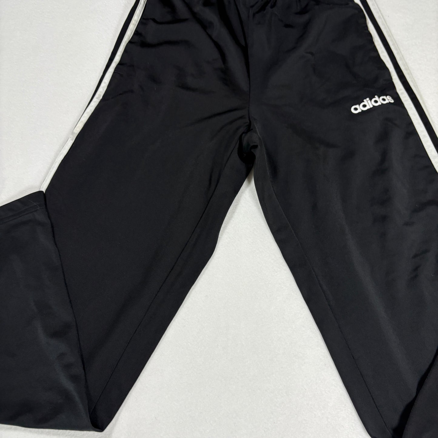 Adidas Womens Track Pants Small Black White 3 Stripe Athletic Joggers