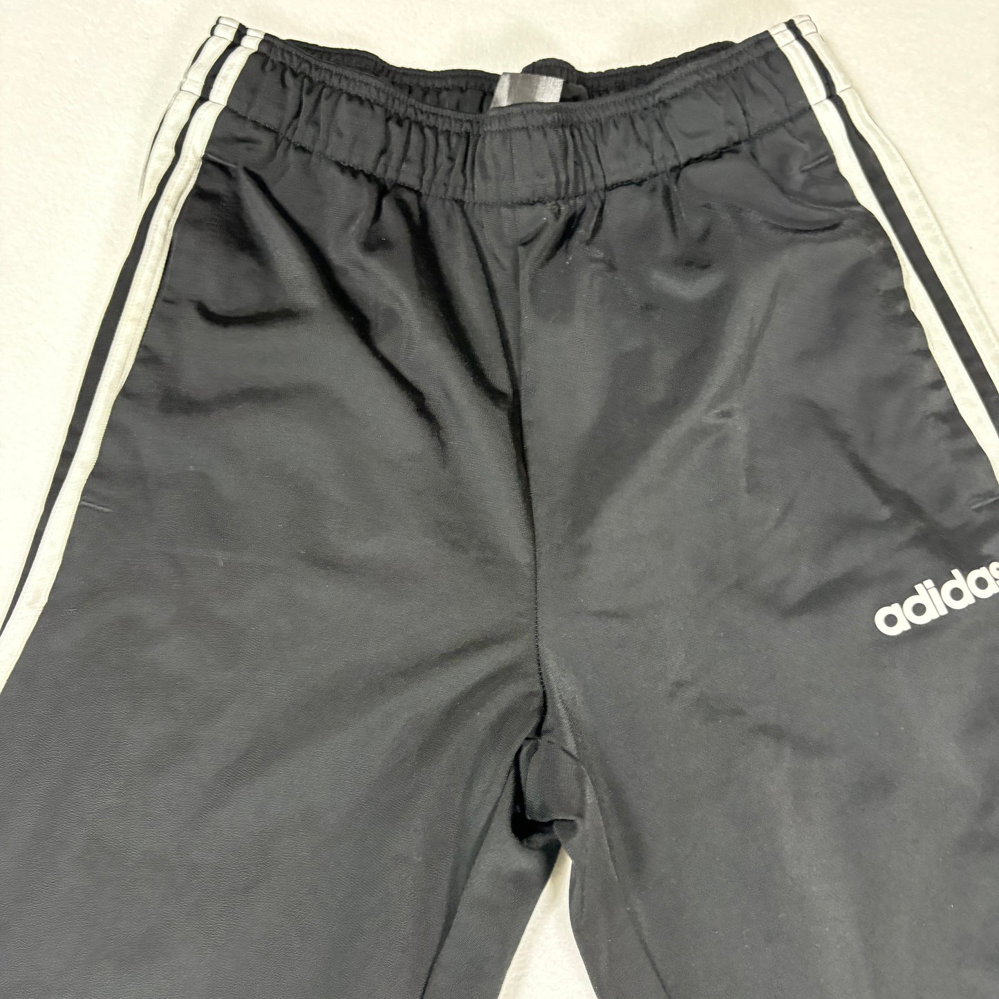 Adidas Womens Track Pants Small Black White 3 Stripe Athletic Joggers