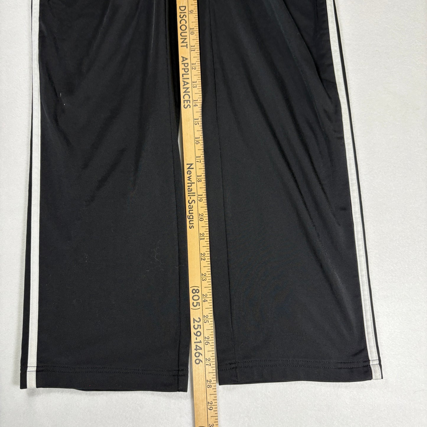 Adidas Womens Track Pants Small Black White 3 Stripe Athletic Joggers