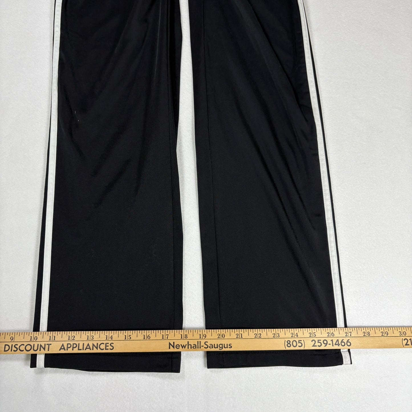 Adidas Womens Track Pants Small Black White 3 Stripe Athletic Joggers