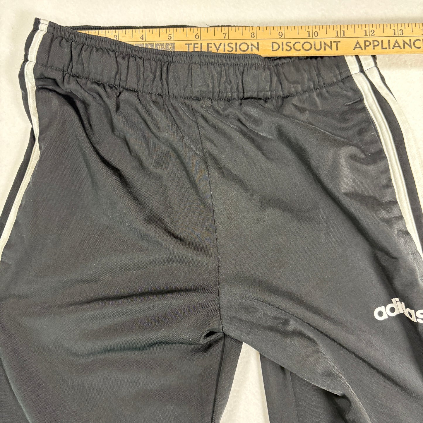 Adidas Womens Track Pants Small Black White 3 Stripe Athletic Joggers