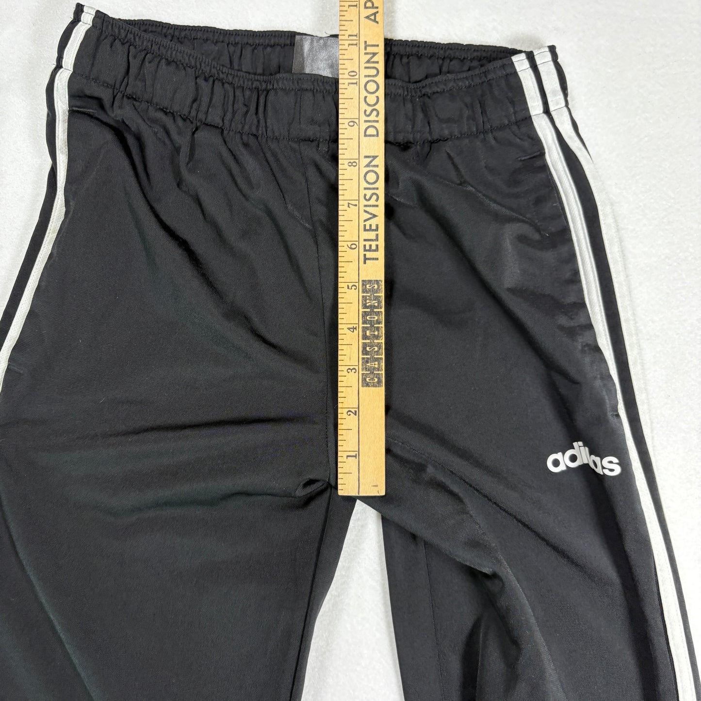 Adidas Womens Track Pants Small Black White 3 Stripe Athletic Joggers