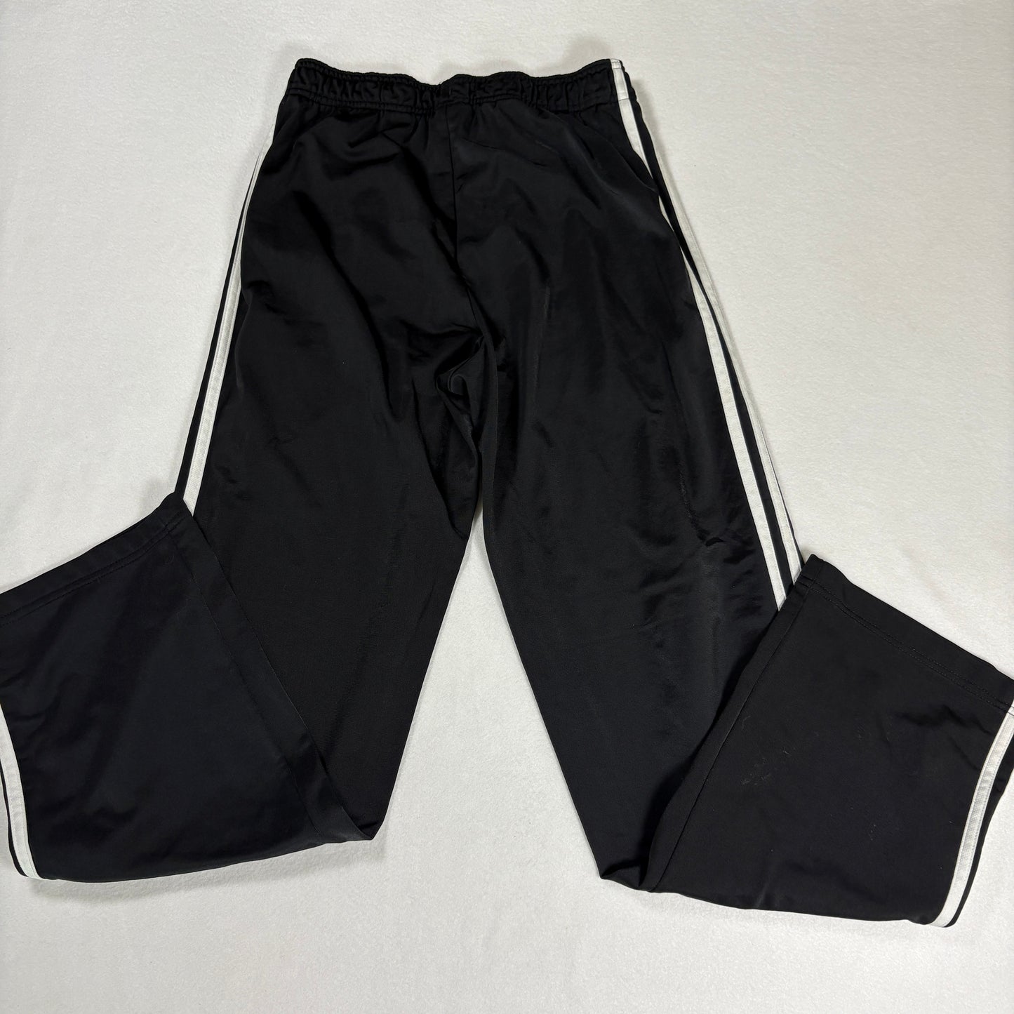 Adidas Womens Track Pants Small Black White 3 Stripe Athletic Joggers