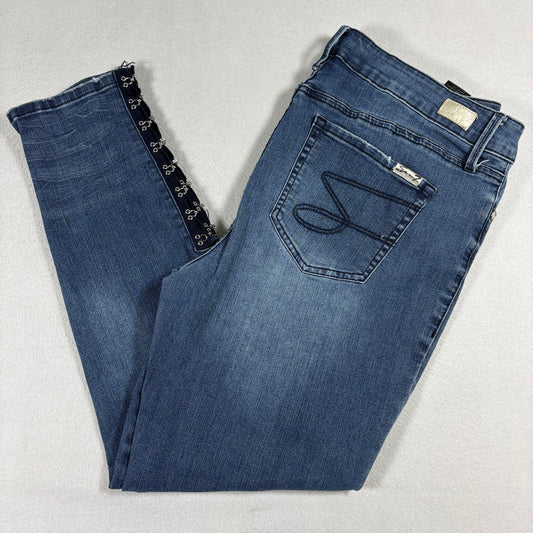 Seven7 Womens Jeans Size 16 Blue Stretch Bootcut Denim Mid Rise Casual Y2K Style
