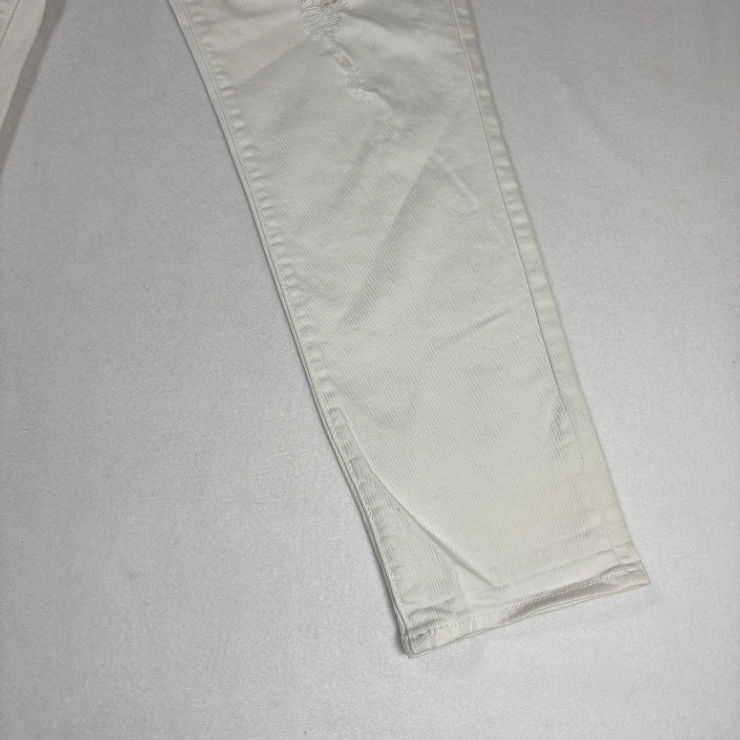 Levis Denizen Womens White Distressed Jeans Size 8 W29 Mid Rise Skinny Denim