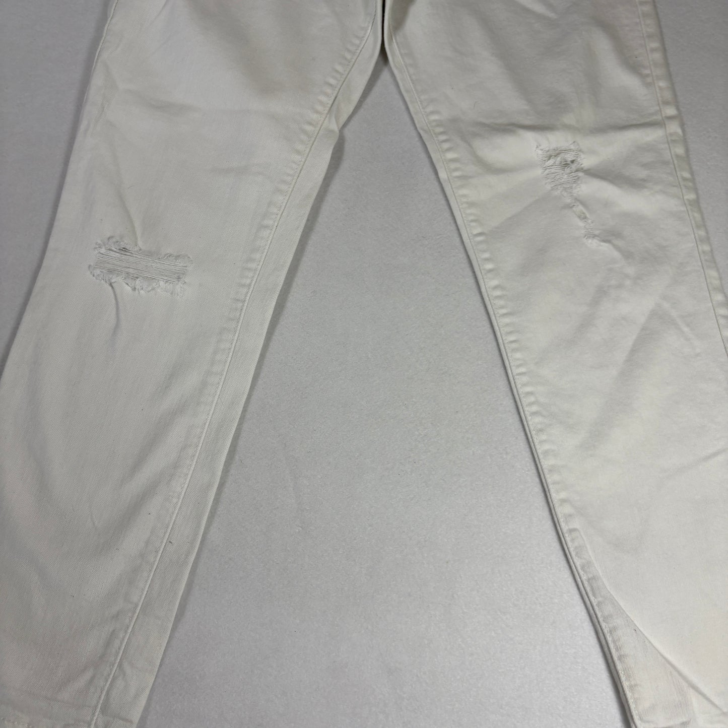 Levis Denizen Womens White Distressed Jeans Size 8 W29 Mid Rise Skinny Denim