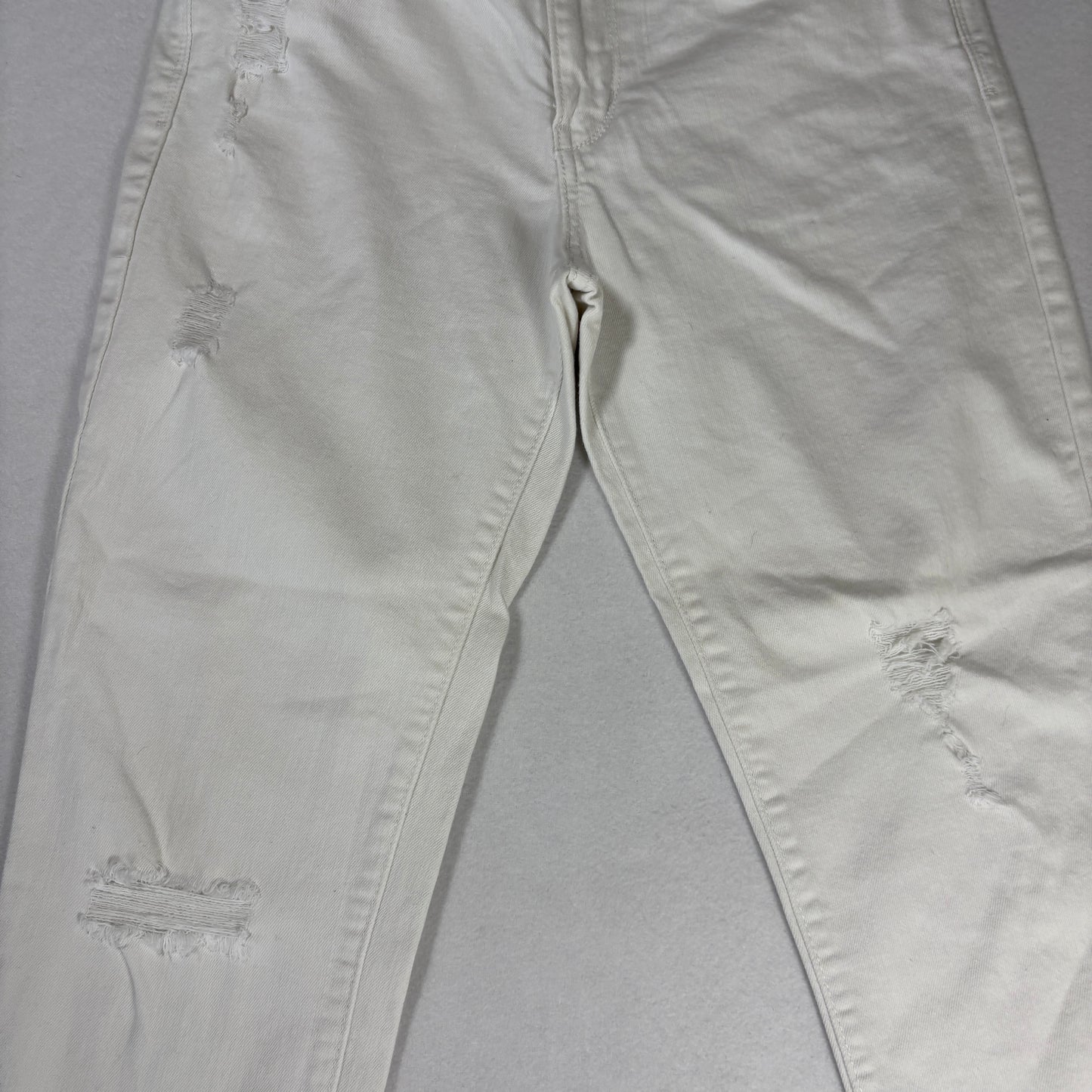 Levis Denizen Womens White Distressed Jeans Size 8 W29 Mid Rise Skinny Denim