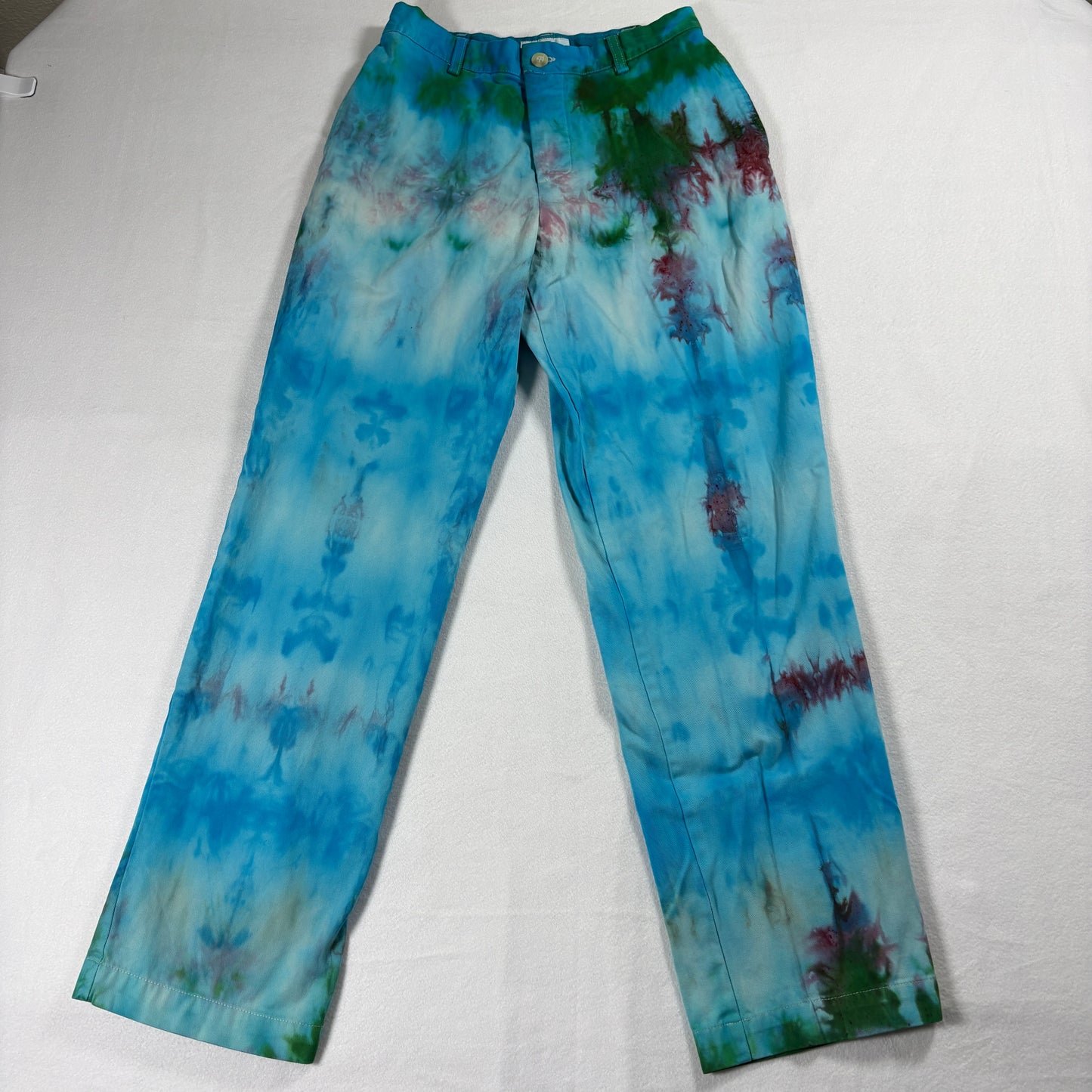 GAP Factory Pants Womens 6R Blue Green Tie Dye Straight Leg Casual Retro Y2K Art