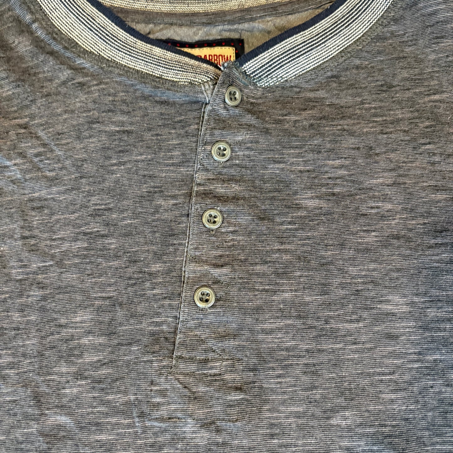 Hudson & Barrow Henley Shirt Men 3X Blue Long Sleeve Striped Collar Casual Top