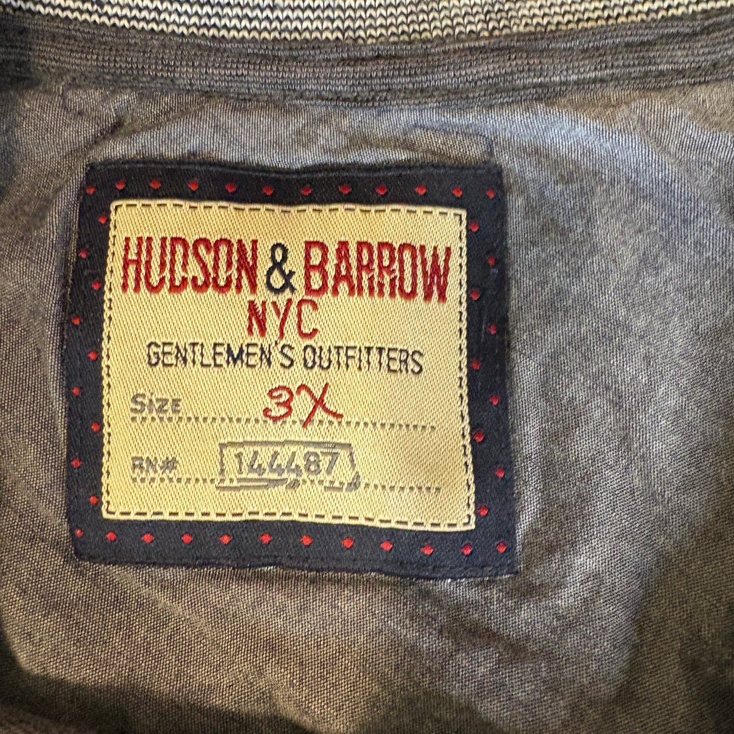 Hudson & Barrow Henley Shirt Men 3X Blue Long Sleeve Striped Collar Casual Top