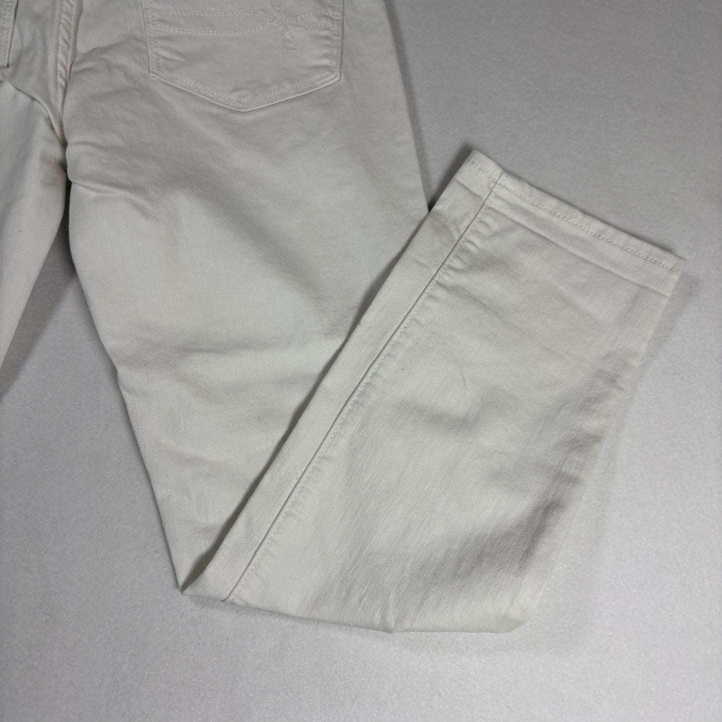 Levis Denizen Womens White Distressed Jeans Size 8 W29 Mid Rise Skinny Denim