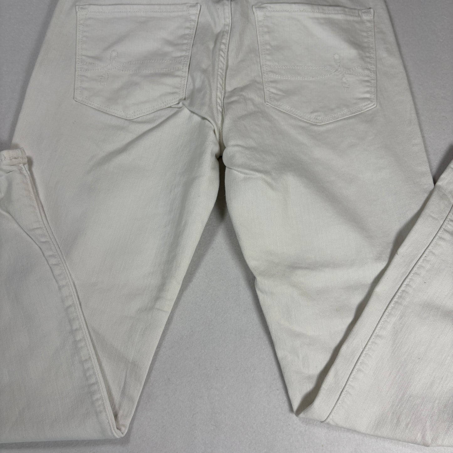 Levis Denizen Womens White Distressed Jeans Size 8 W29 Mid Rise Skinny Denim