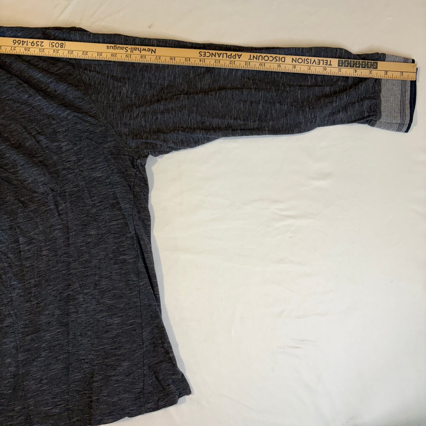 Hudson & Barrow Henley Shirt Men 3X Blue Long Sleeve Striped Collar Casual Top