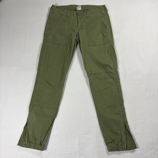 Cabi Pants Womens 00 Olive Green Zip Ankle Jogger Streetwear Utility Cargo Fit!!