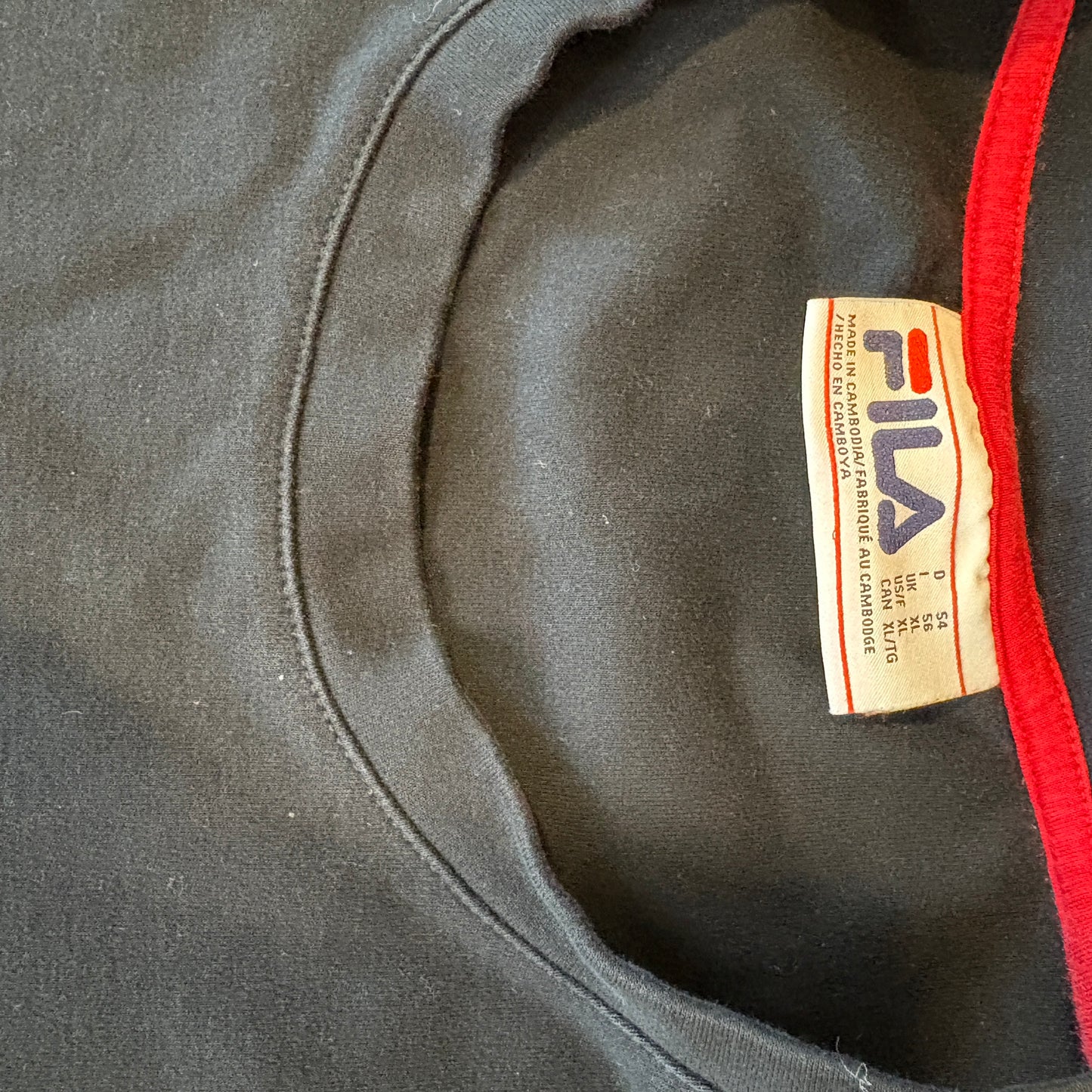 Fila Crewneck Sweatshirt Men’s 2XL Black Gray Colorblock Logo Pullover
