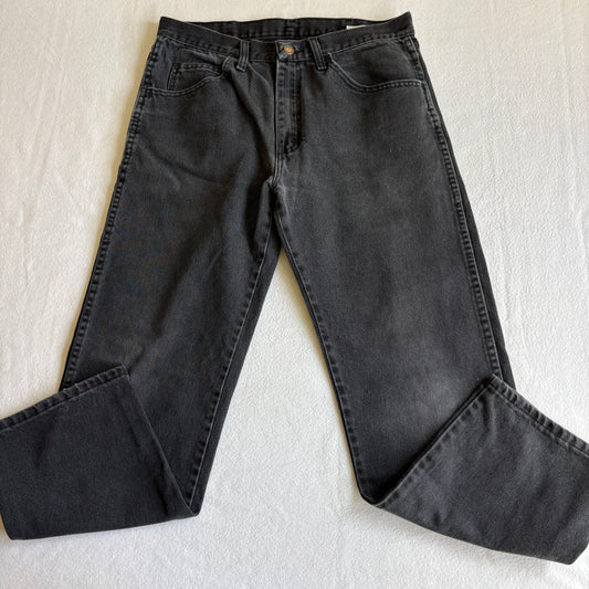 Rustler Mens 33x30 Relaxed Fit Black Denim Jeans Straight Leg Classic
