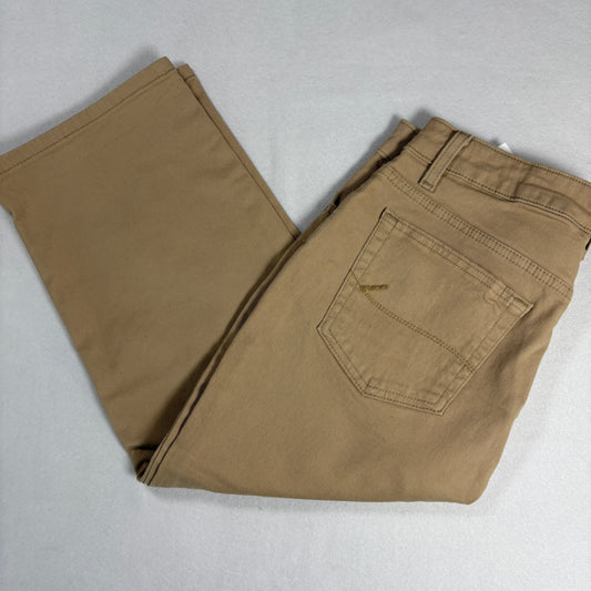 Lee Womens Relaxed Fit Jeans 8M Mid Rise Stretch Khaki Beige Denim Casual