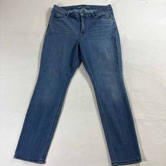 High Rise Straight Leg Jeans Stretch Denim Old Navy Tag 16 Fits Like 34X29 Blue