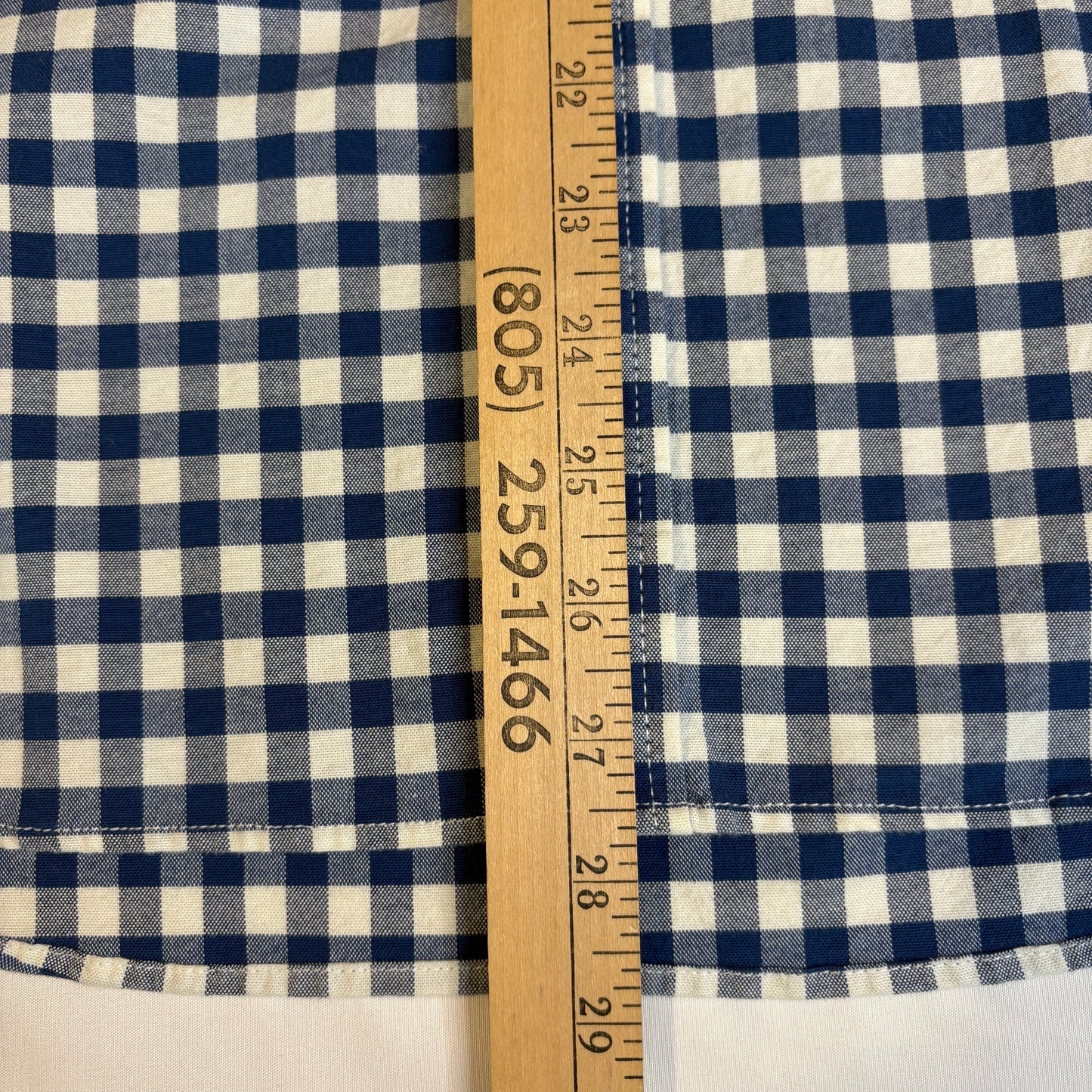 Old Navy Men’s Oxford Shirt Large Blue White Gingham Check Slim Fit Stretch