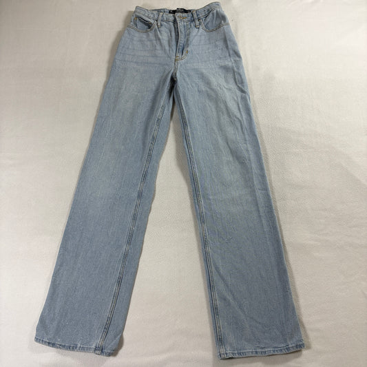 Y2K Dad Jeans High Rise Straight Leg Light Wash Hollister W24 Fits Like 24X32
