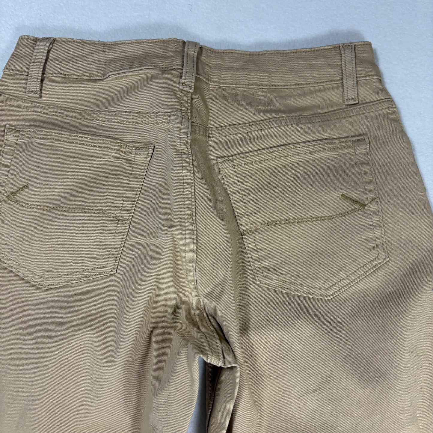 Lee Womens Relaxed Fit Jeans 8M Mid Rise Stretch Khaki Beige Denim Casual