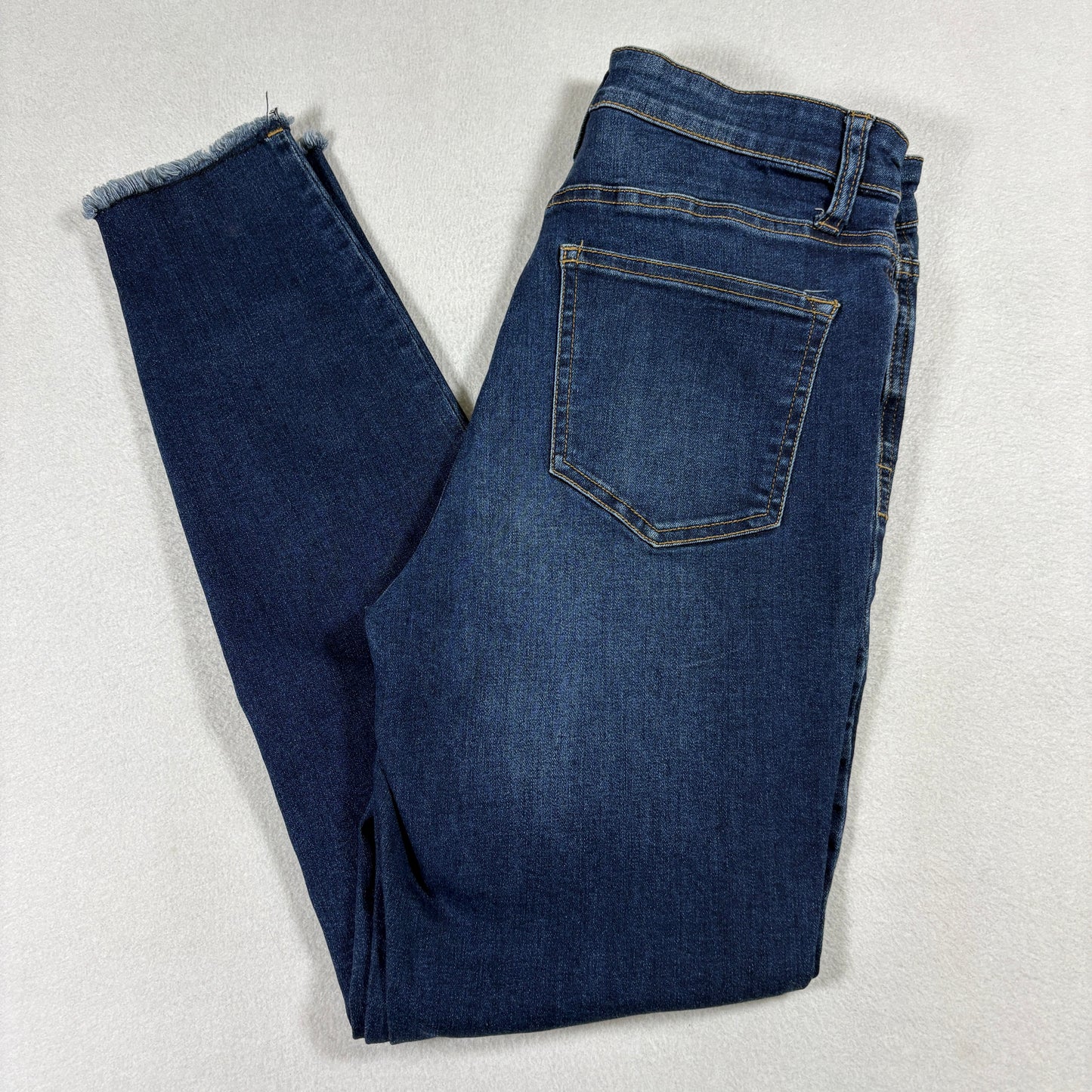 Celebrity Pink Womens Jeans 9/29 Blue Distressed Skinny Raw Hem Stretch Denim