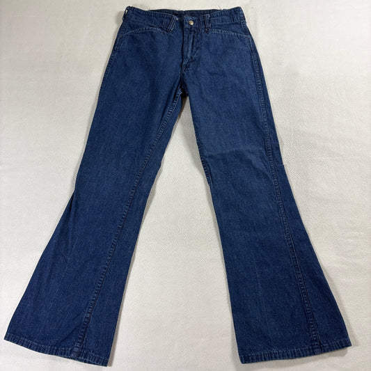 Vintage Flare Bell Bottom Jeans Cant Bust Em Tag 30 Fits Like 27x28 Blue