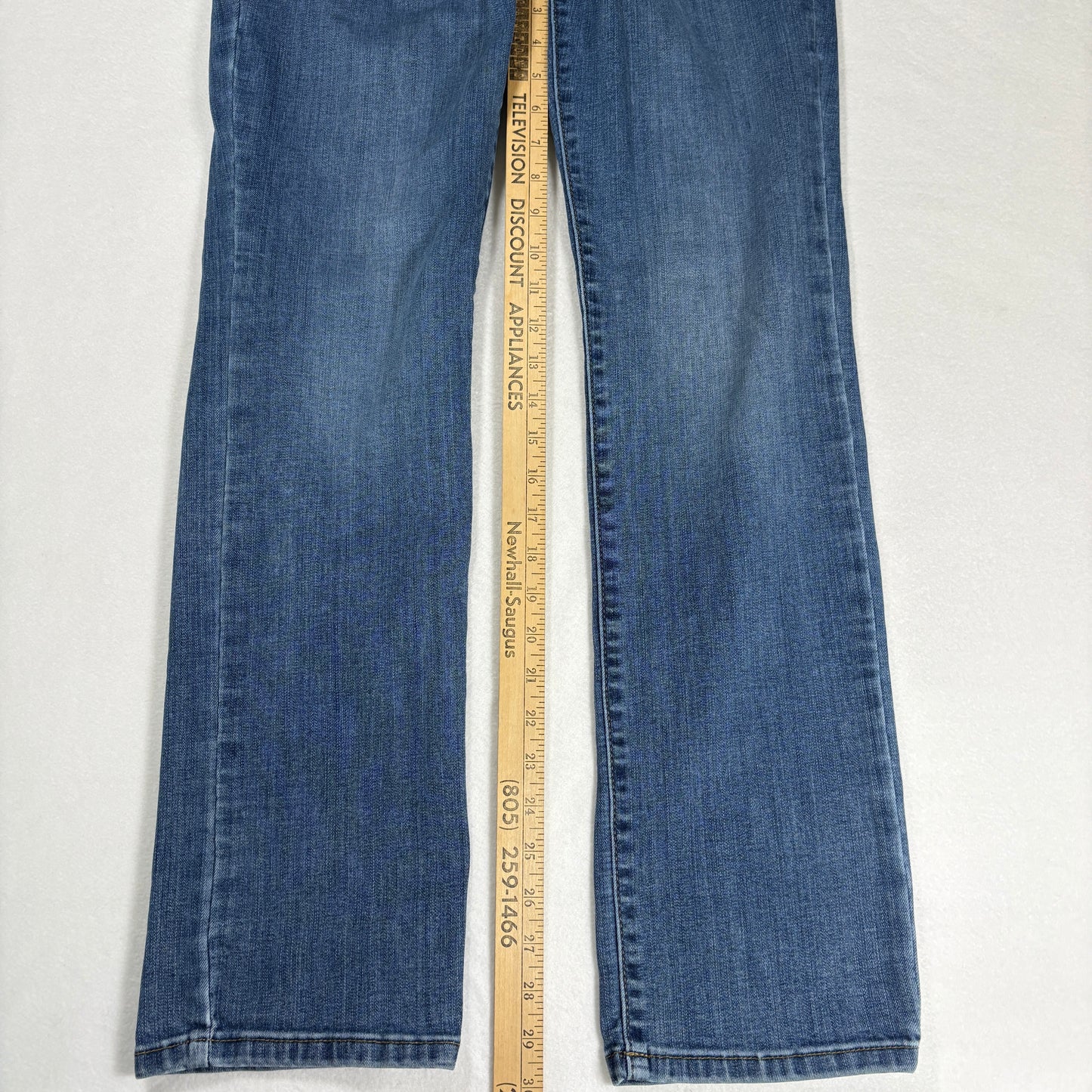 Lee Womens Straight Leg Jeans 8M Mid Rise Flex Motion Blue Stretch Denim