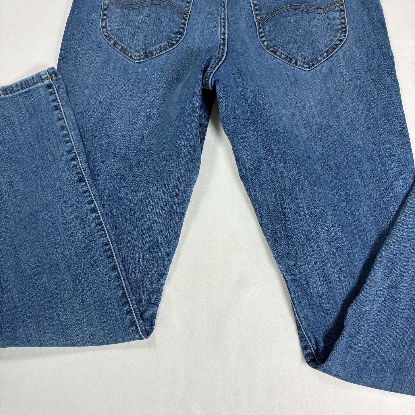 Lee Womens Straight Leg Jeans 8M Mid Rise Flex Motion Blue Stretch Denim