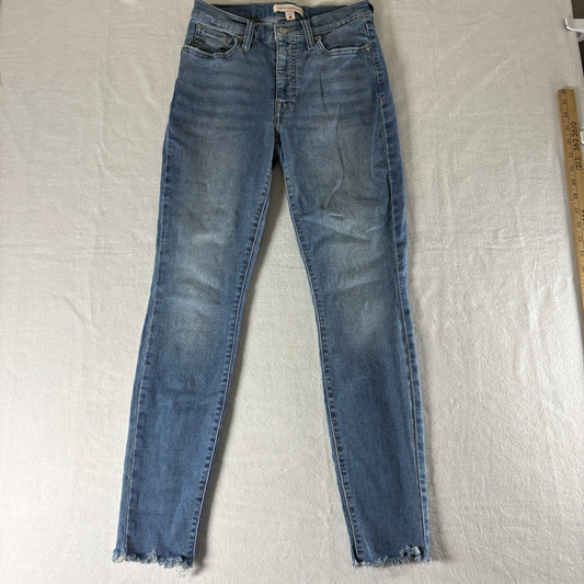 Lucky Brand Bridgette High Rise Skinny Light Wash Jeans 4/27R Frayed Hem