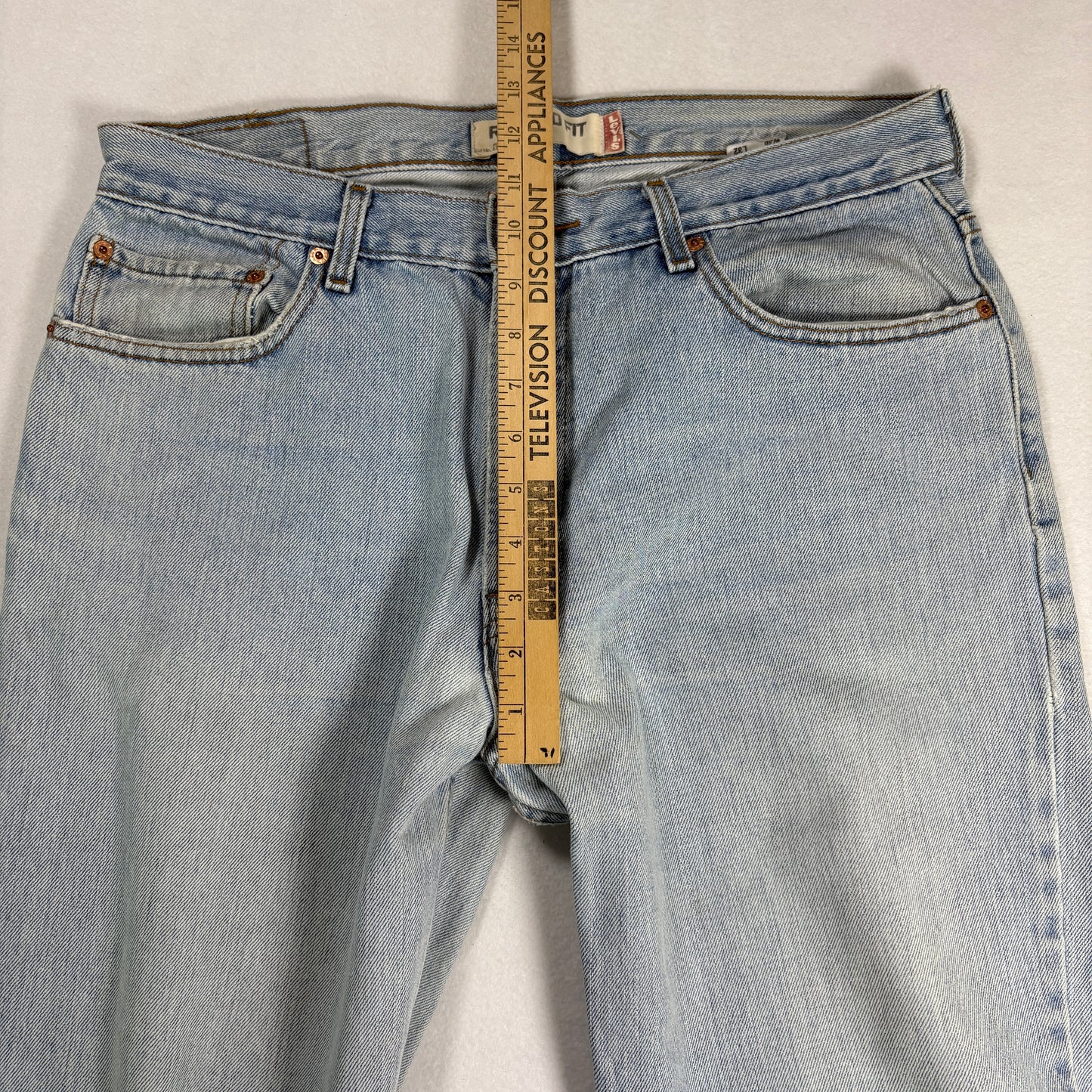 Levis Mens 550 Relaxed Fit Jeans 36x32 Light Wash Baggy 90s Y2K Grunge Denim