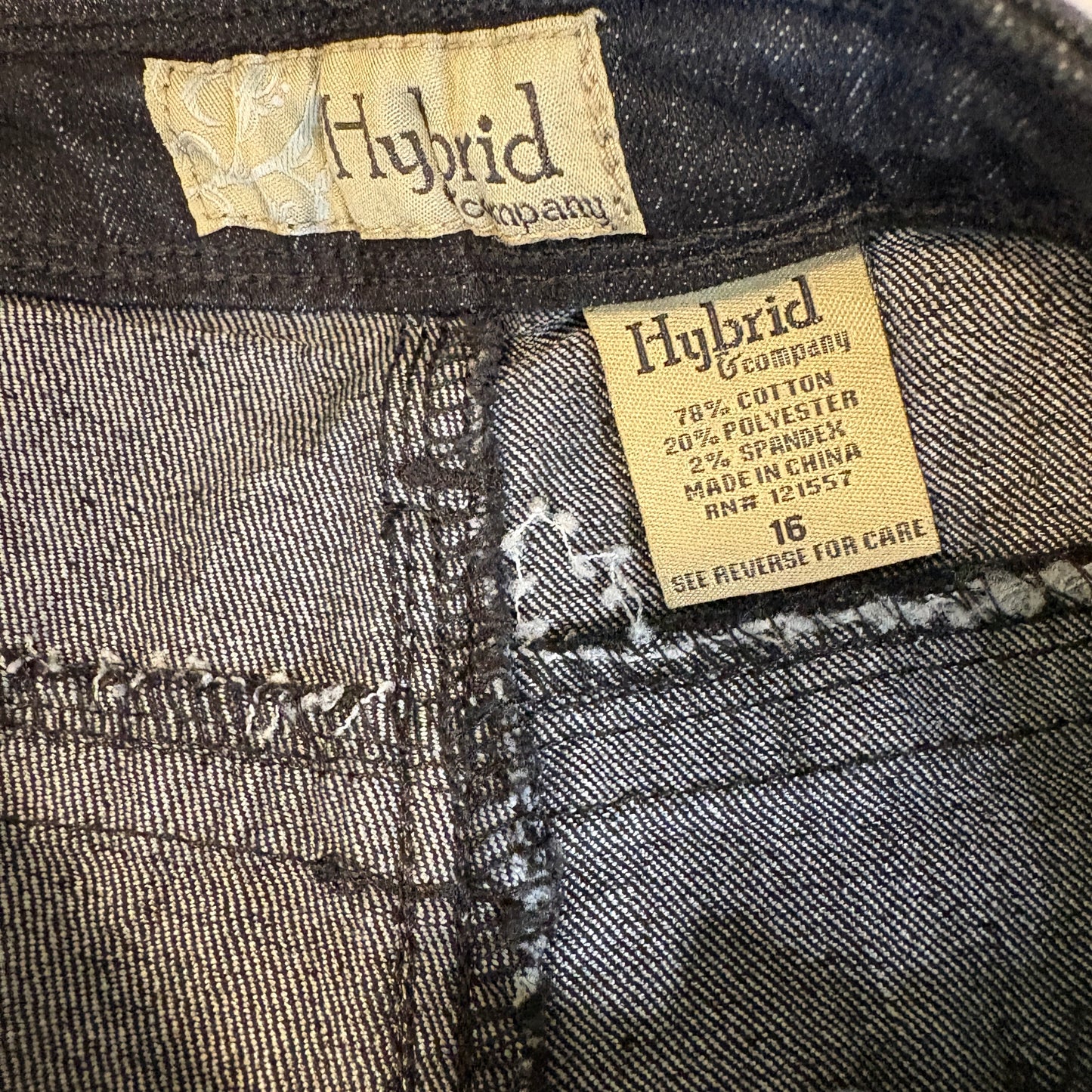 Hybrid Company Women’s Black Stretch Skinny Jeans Size 16 High Rise Denim Pants