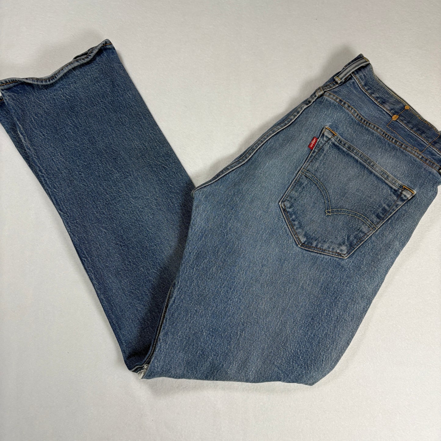 Levis Mens Jeans 36x32 Blue Distressed Ripped Baggy Grunge Y2K Vintage Denim