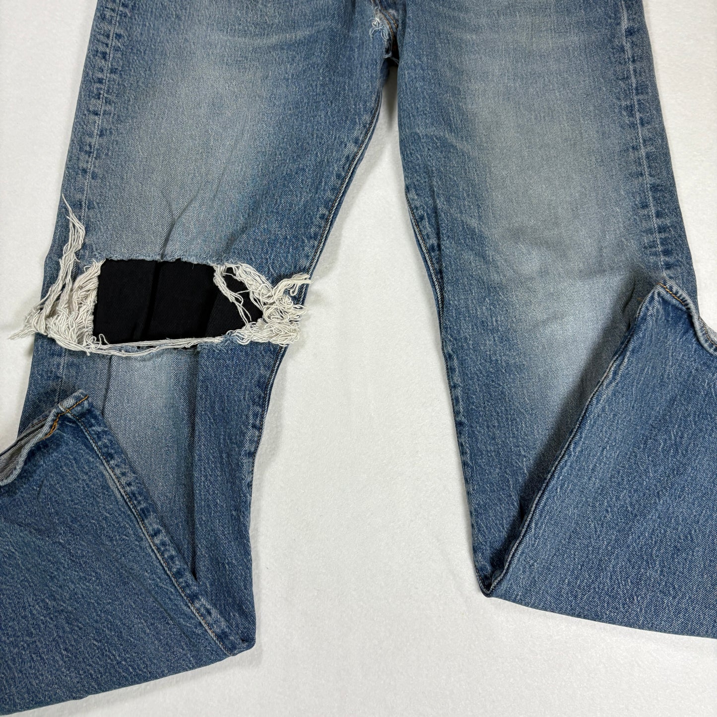 Levis Mens Jeans 36x32 Blue Distressed Ripped Baggy Grunge Y2K Vintage Denim