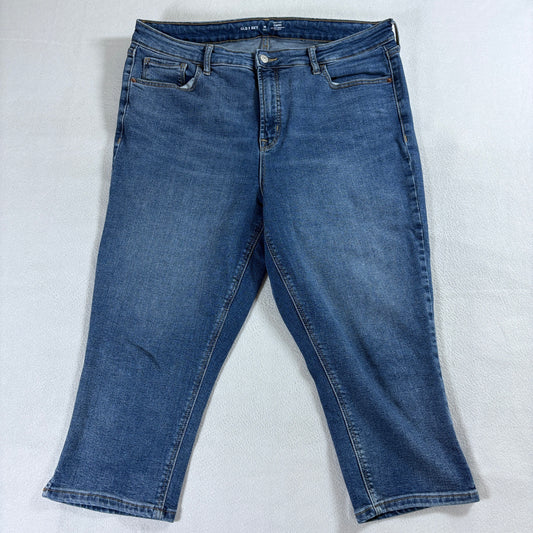 High Rise Capri Jeans Old Navy 16 Tall Fits Like X Medium Wash Stretch Denim