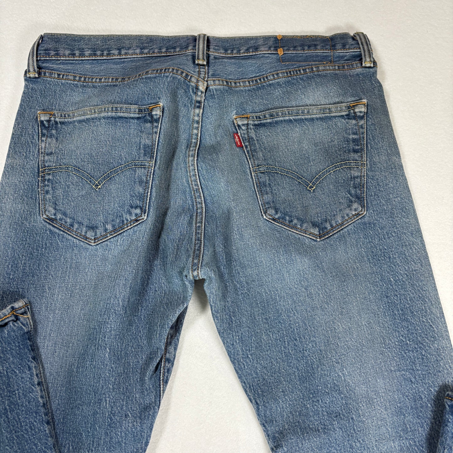 Levis Mens Jeans 36x32 Blue Distressed Ripped Baggy Grunge Y2K Vintage Denim
