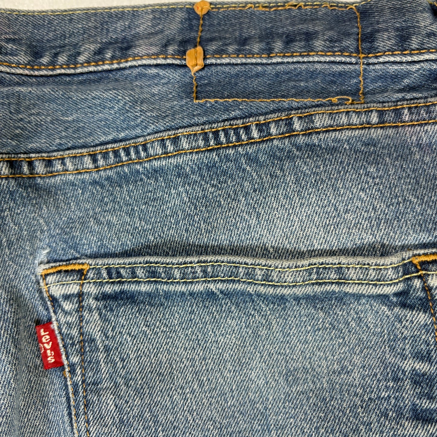 Levis Mens Jeans 36x32 Blue Distressed Ripped Baggy Grunge Y2K Vintage Denim