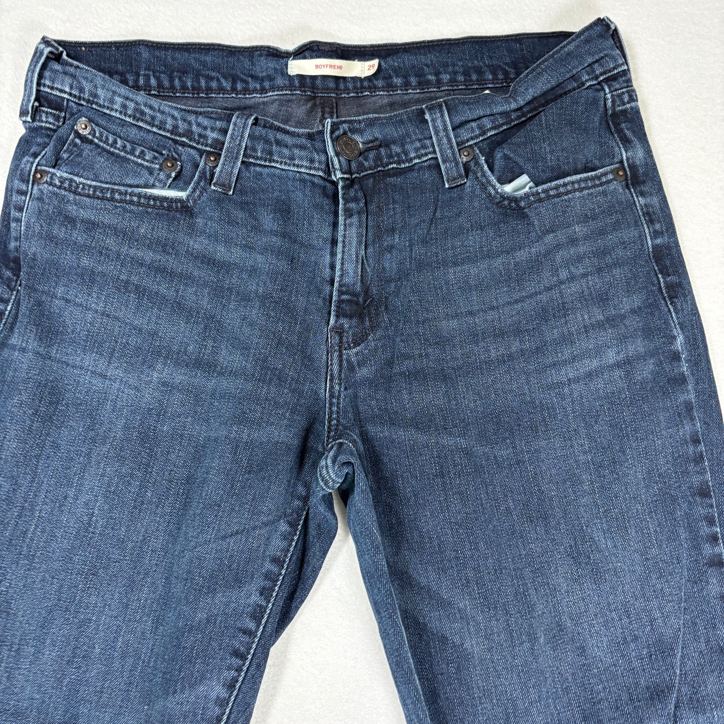 Levis Womens Boyfriend Jeans 29 Dark Wash Relaxed Fit Denim Casual Y2K Vintage