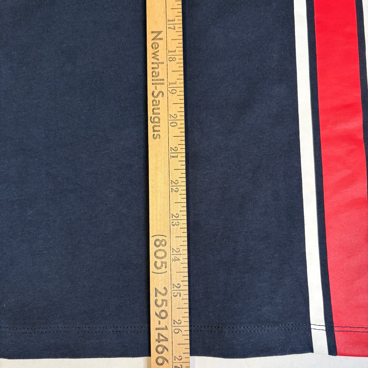 Michael Kors Mens T-Shirt Small Navy Red Stripe MK Logo Graphic Short Sleeve NWT