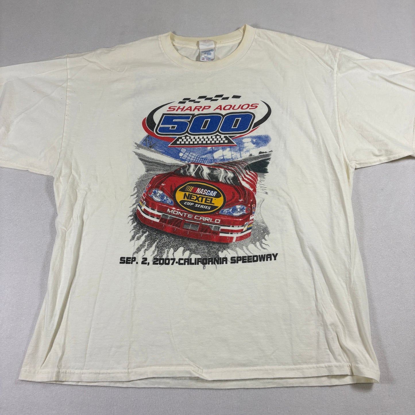 Mens 2XL NASCAR Sharp Aquos 500 T Shirt 2007 Tour California Speedway Tshirt