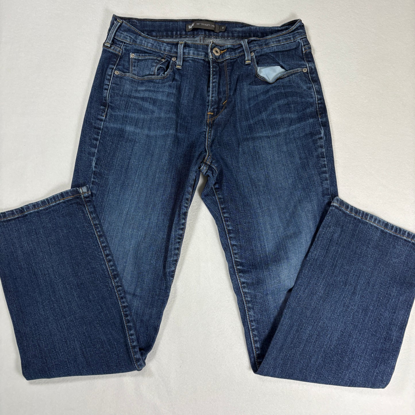 Levis Womens 505 Straight Leg Jeans 8 Blue Mid Rise Classic Denim Y2K Vintage