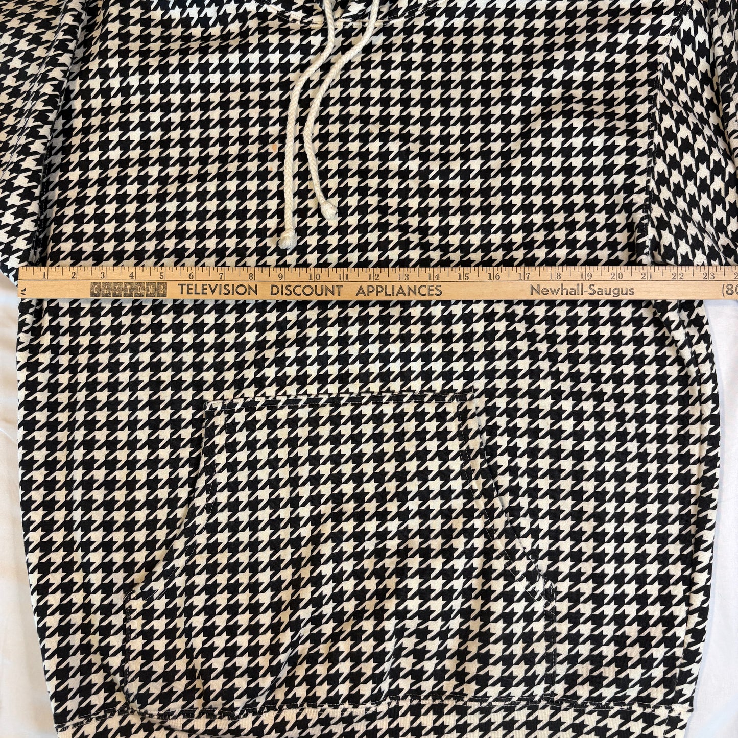 Independent Trading Company Men’s Black White Houndstooth Pullover Hoodie Size 2XL